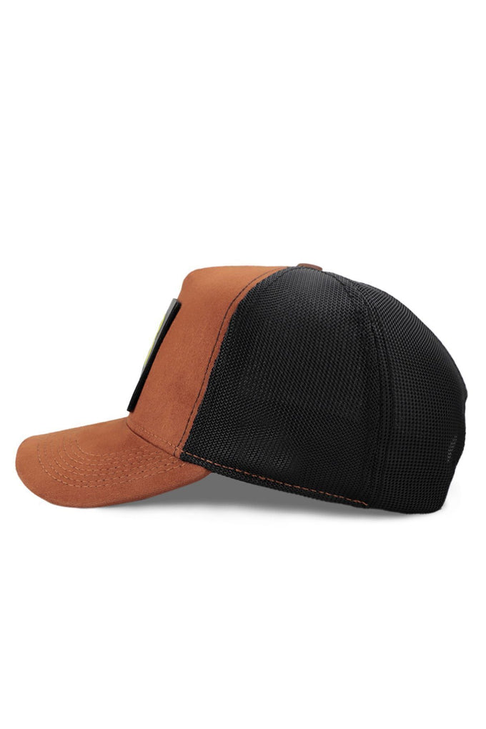 Kirpi Logolu Camel-Siyah Trucker Şapka