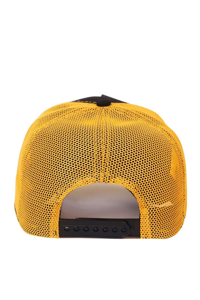 Black and Yellow Trucker Cap with Hedgehog Logo