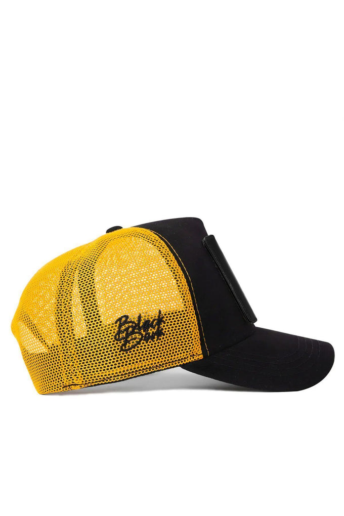 kirpi-logolu-siyah-sari-trucker-sapka-2077 - BlackBörk TR