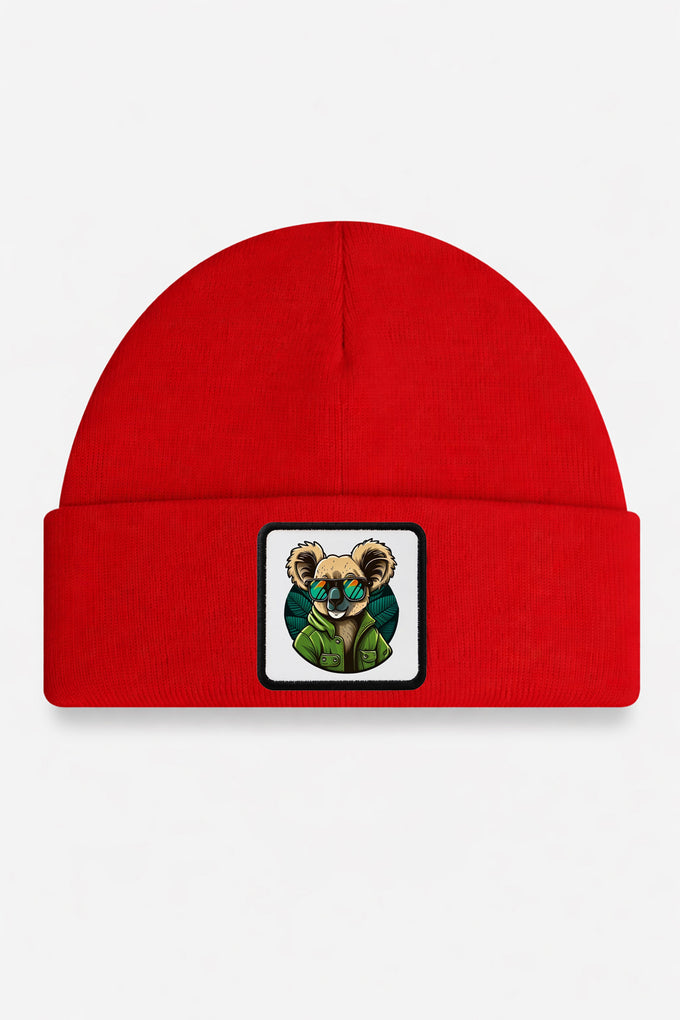 Red Kids' Beanie with Koala Logo