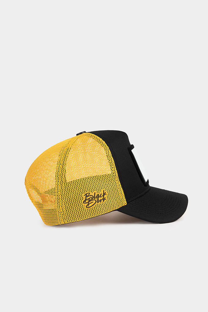 konfor-kazani-logolu-siyah-sari-trucker-sapka-4243 - BlackBörk TR