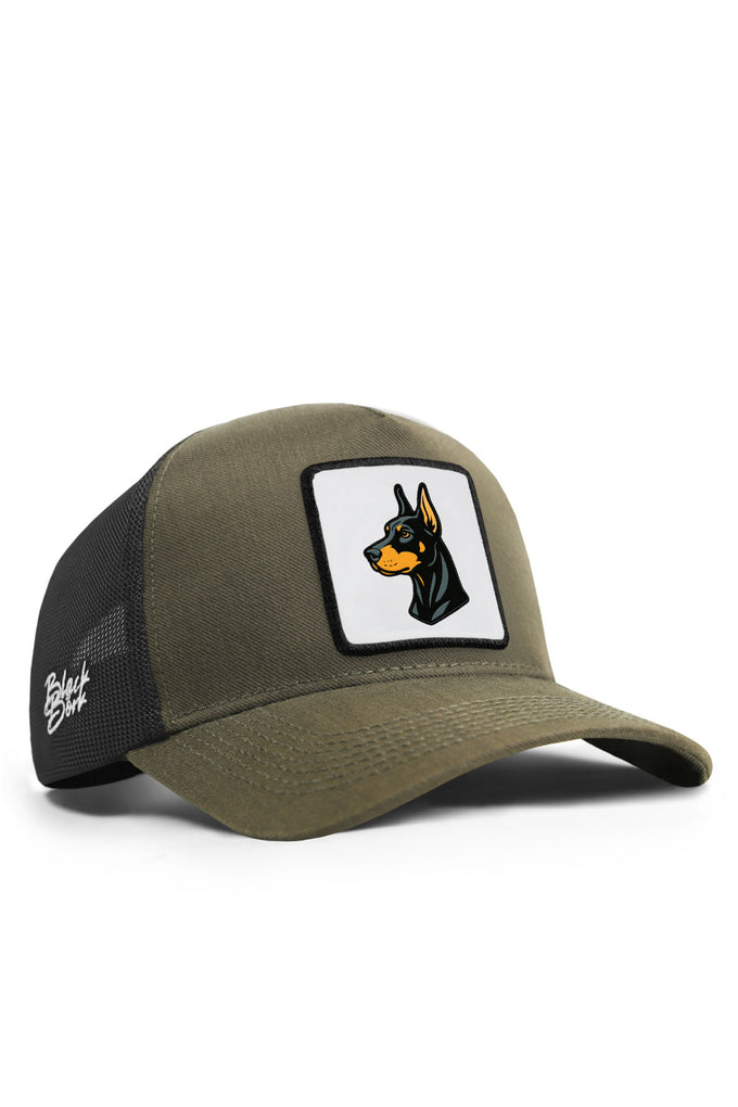 kopek-logolu-cordura-haki-siyah-trucker-sapka-4356 - BlackBörk TR