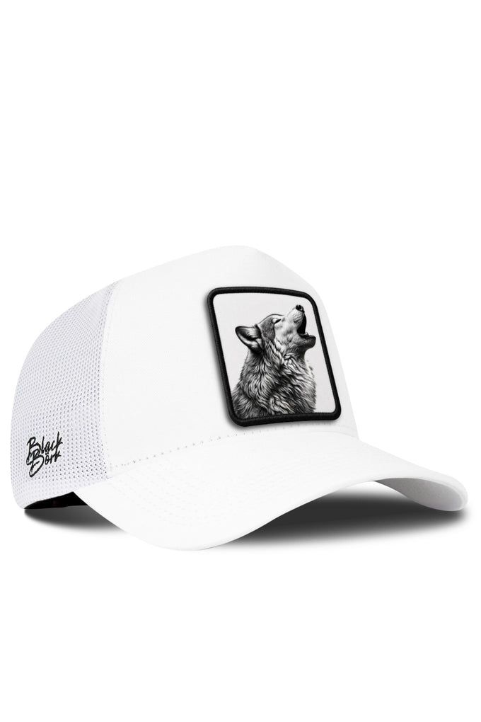 Kurt Logolu Beyaz Trucker Şapka