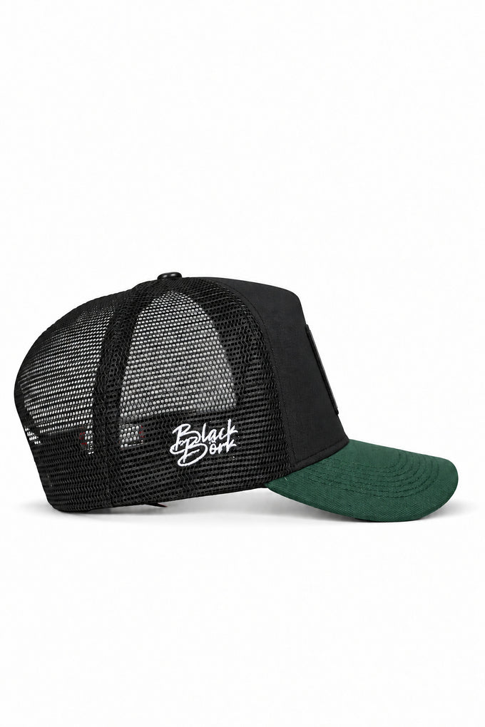 Kurt Logolu Cordura Petrol Yeşili-Siyah Trucker Şapka