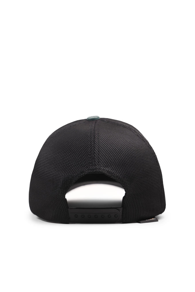 Cordura Petrol Green-Black Trucker Cap with Wolf Logo