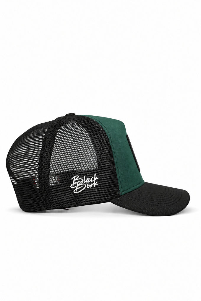 Kurt Logolu Cordura Siyah-Petrol Yeşili Trucker Şapka