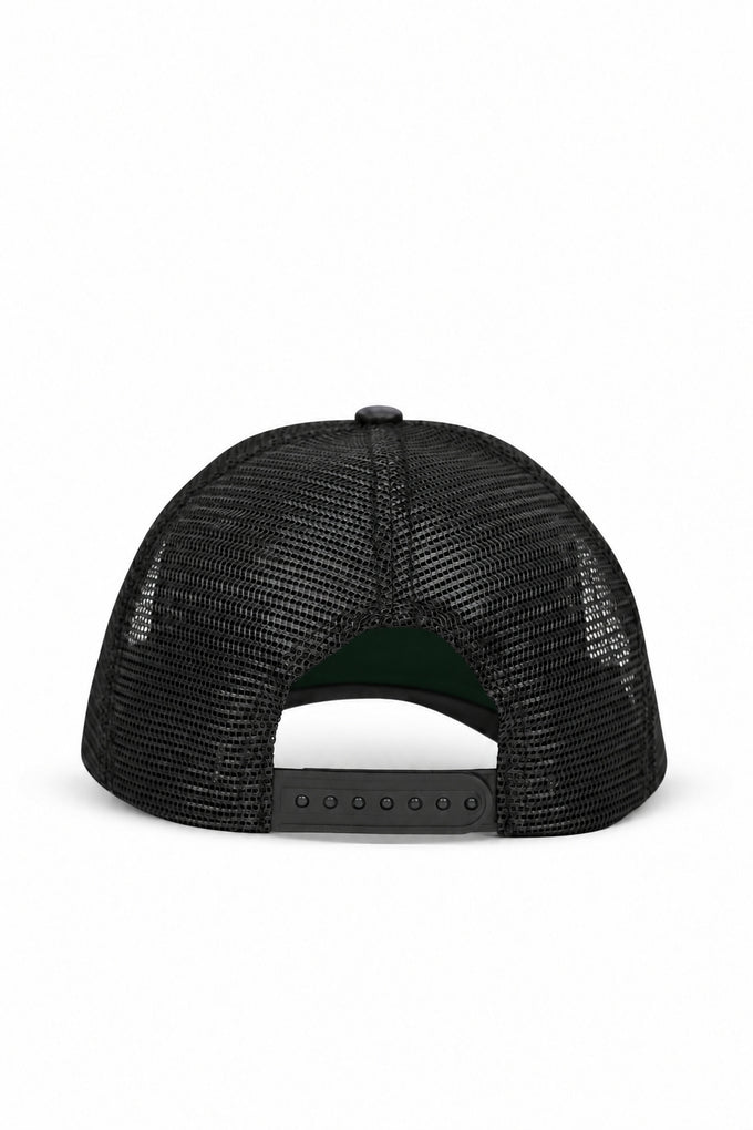 Cordura Black-Petrol Green Trucker Cap with Wolf Logo