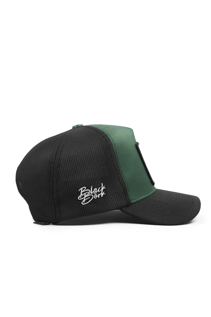 kurt-logolu-cordura-siyah-petrol-yesili-trucker-sapka-4527 - BlackBörk TR