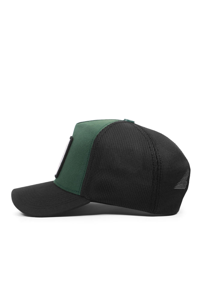 kurt-logolu-cordura-siyah-petrol-yesili-trucker-sapka-4528 - BlackBörk TR