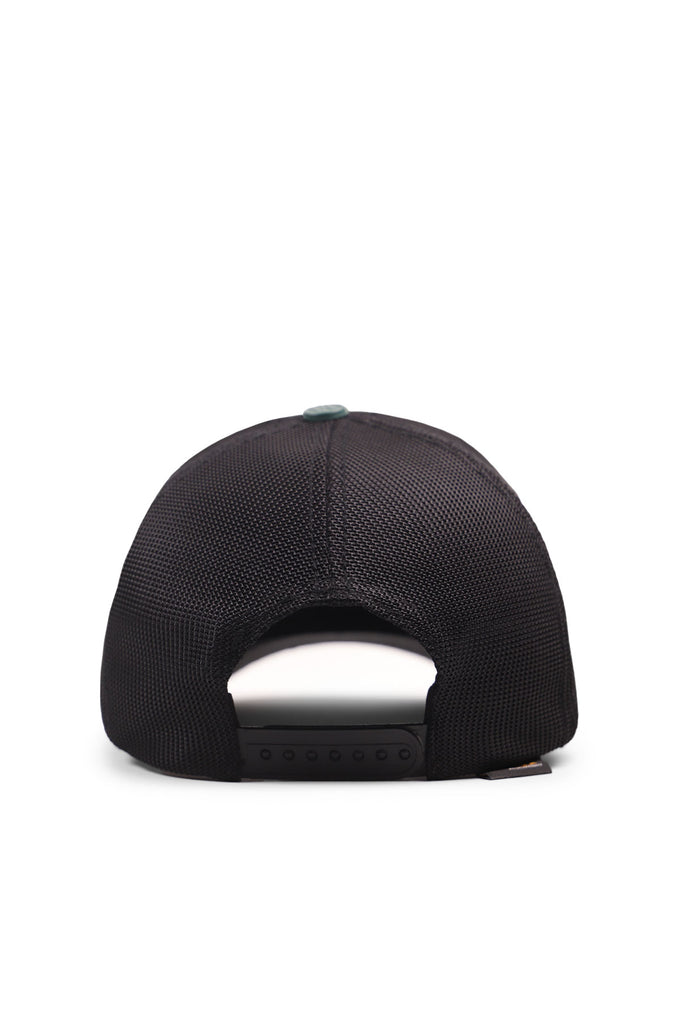 kurt-logolu-cordura-siyah-petrol-yesili-trucker-sapka-4529 - BlackBörk TR