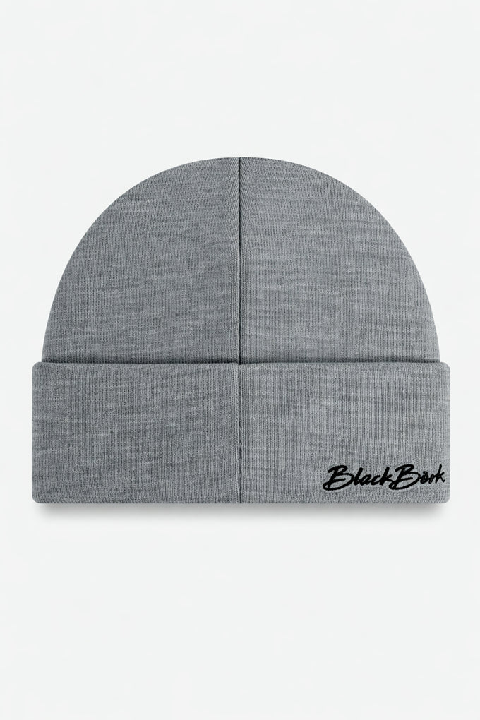 Grey Beanie with Wolf Logo