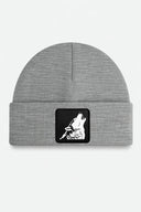 Grey Beanie with Wolf Logo