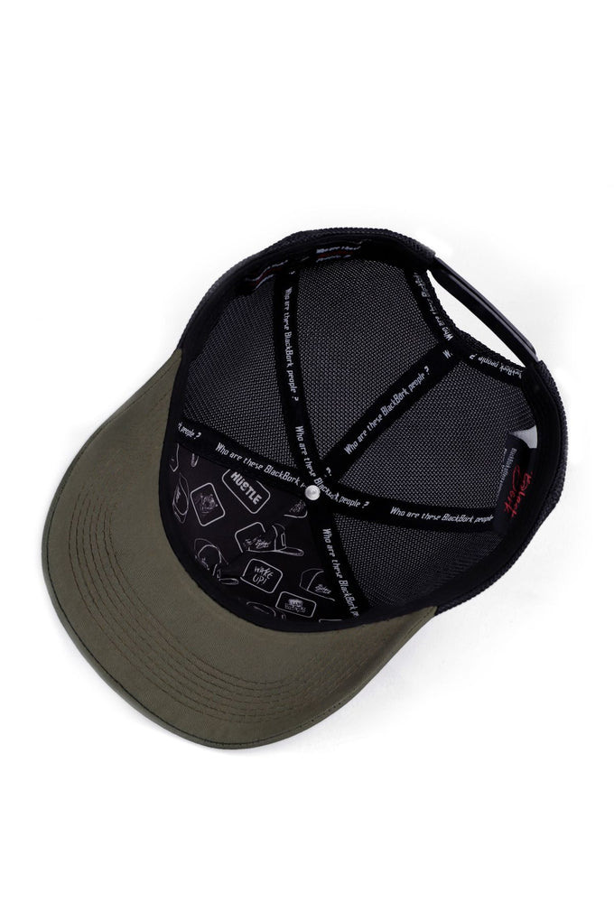 Kurt Logolu Haki-Siyah Trucker Şapka