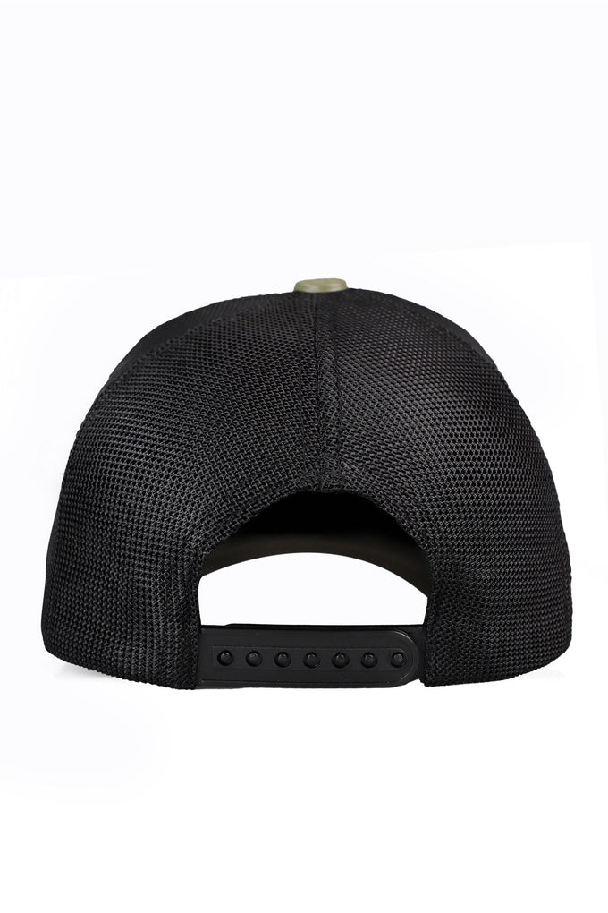 Kurt Logolu Haki-Siyah Trucker Şapka