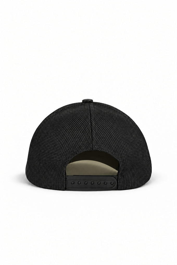 Kurt Logolu Haki-Siyah Trucker Şapka