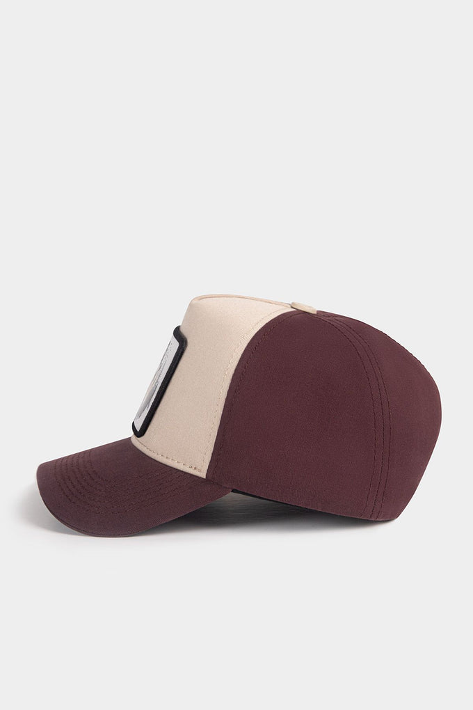 Coffee-Beige Baseball Cap with Wolf Logo