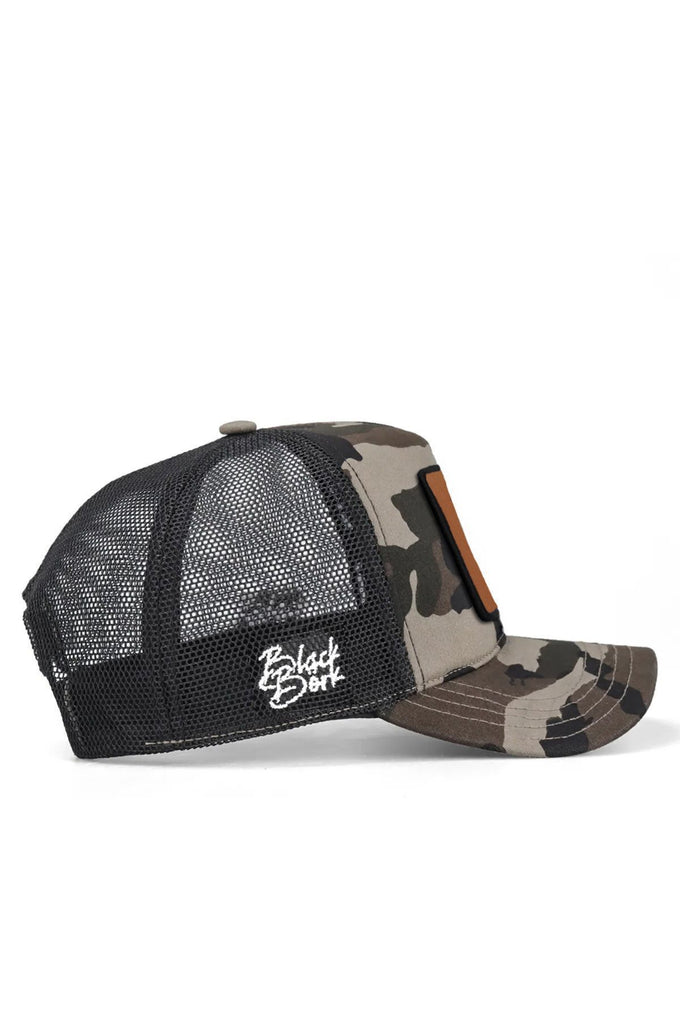 Wolf Logo Camouflage-Black Trucker Cap