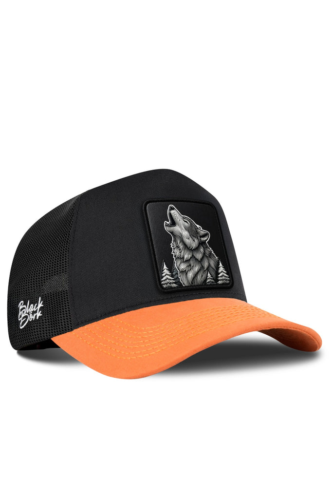 Kurt Logolu Kiremit-Siyah Trucker Şapka