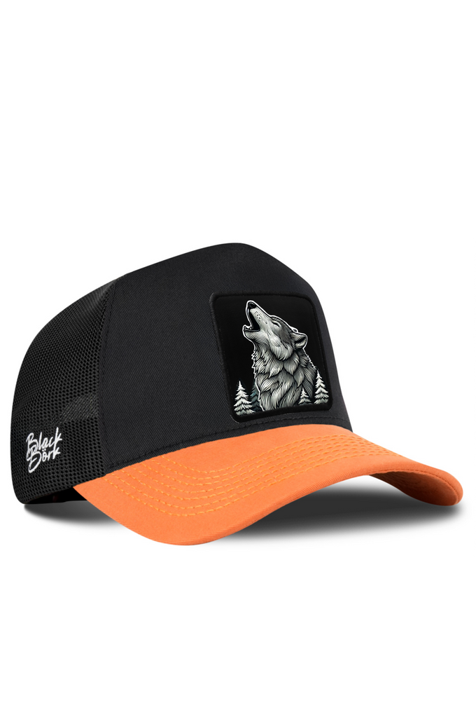 Wolf Logo Tile-Black Trucker Cap
