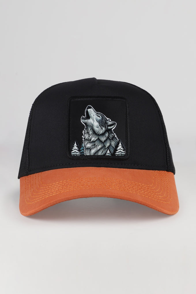 Wolf Logo Tile-Black Trucker Cap