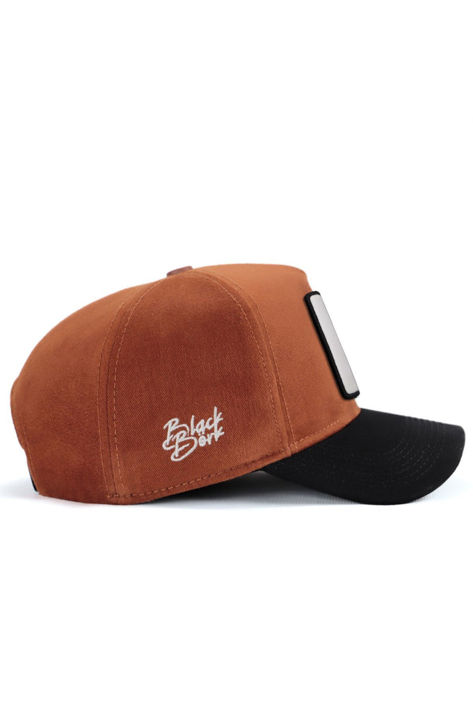 Navy Blue-Camel Baseball Cap with Wolf Logo