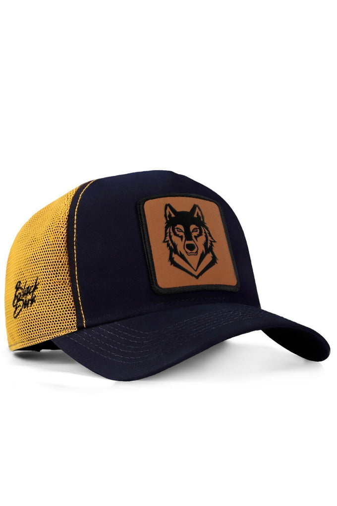 kurt-logolu-lacivert-sari-trucker-sapka-2031 - BlackBörk TR