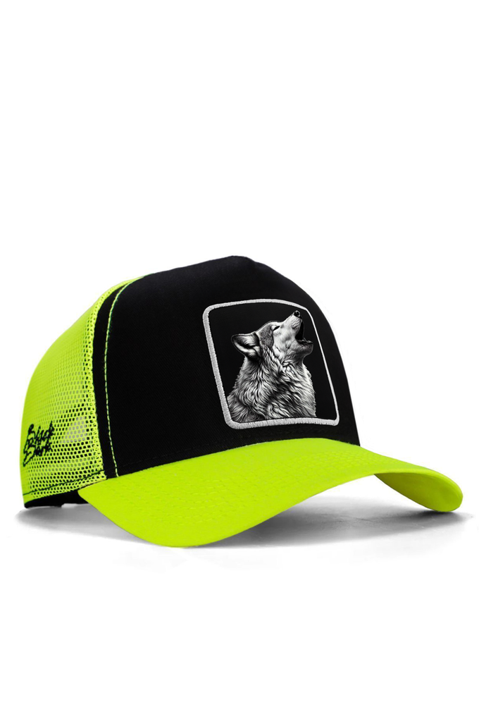 kurt-logolu-neon-siyah-trucker-sapka-5798 - BlackBörk TR