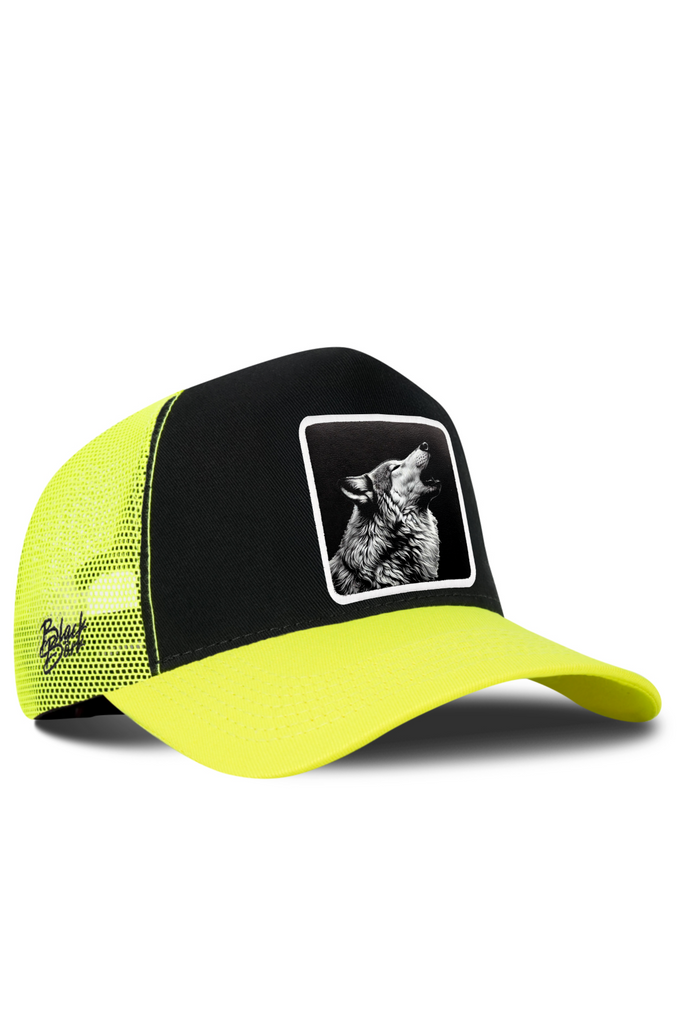 Wolf Logo Neon-Black Trucker Cap 