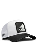 Kurt Logolu Siyah-Beyaz Trucker Şapka