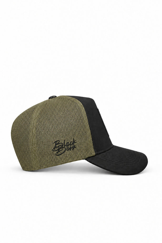 Wolf Logo Black-Khaki Trucker Cap 