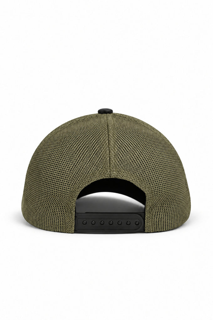 Wolf Logo Black-Khaki Trucker Cap 