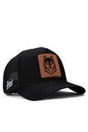 Kurt Logolu Siyah Trucker Şapka
