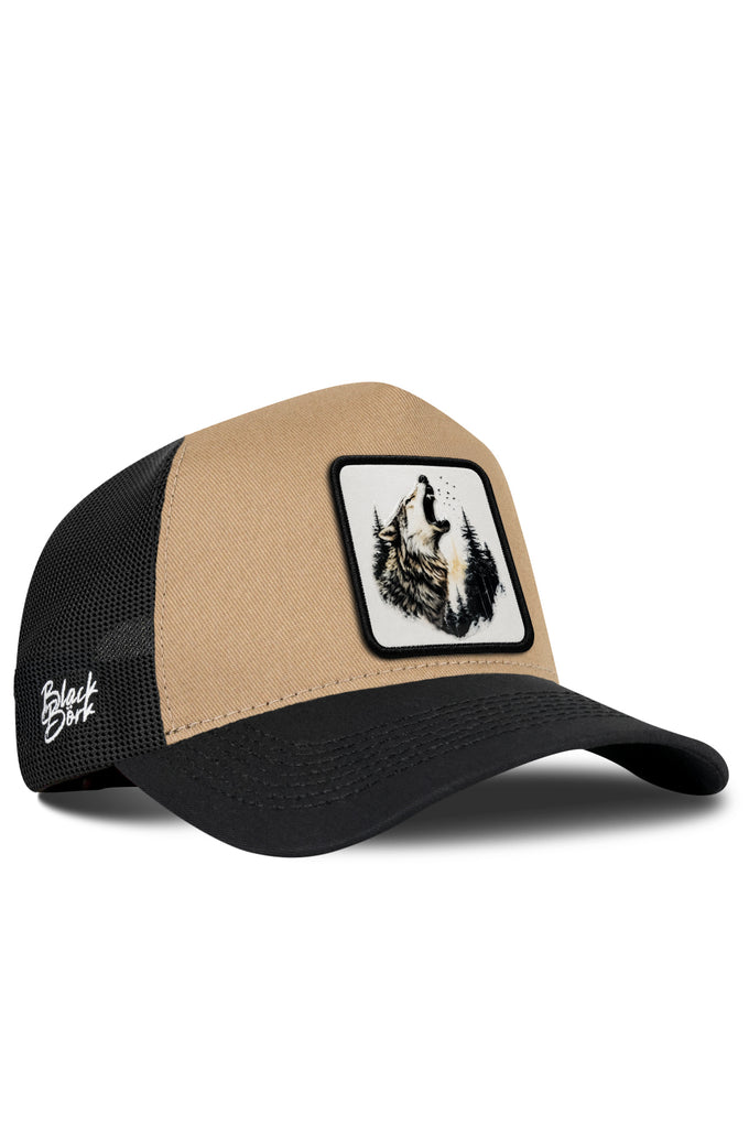 Kurt Logolu Siyah-Vizon Trucker Şapka