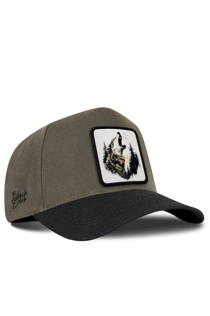 Kurt Loogolu Siyah-Haki Trucker Şapka