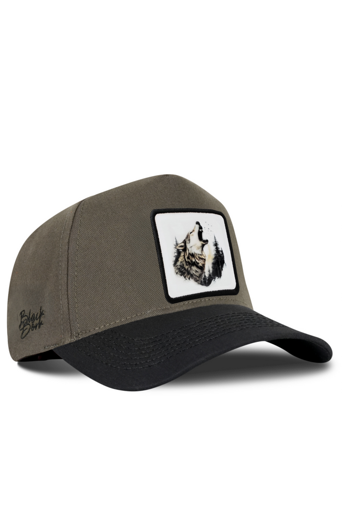 Kurt Loogolu Siyah-Haki Trucker Şapka