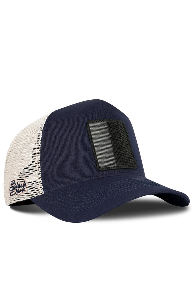 Lacivert-Bej Trucker Şapka