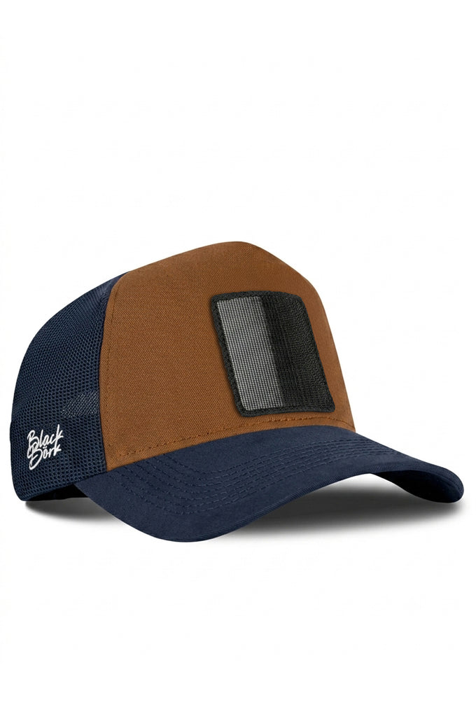 Lacivert-Camel Trucker Şapka