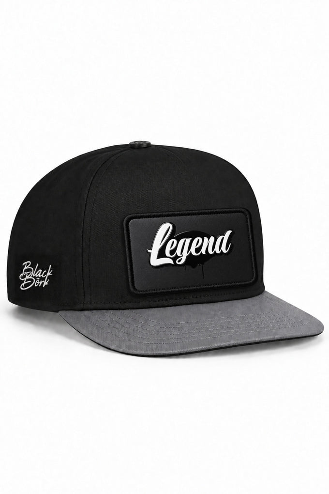 Legend Logolu Gri-Siyah Hip Hop Şapka