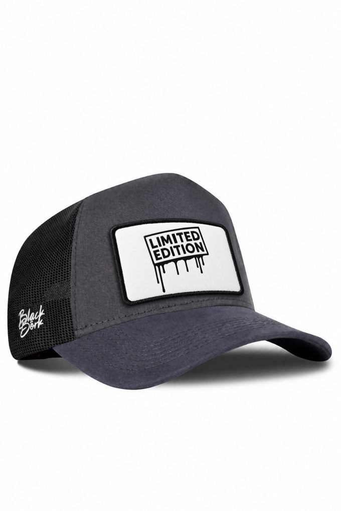 Limited Edition Logolu Antrasit-Siyah Trucker Şapka