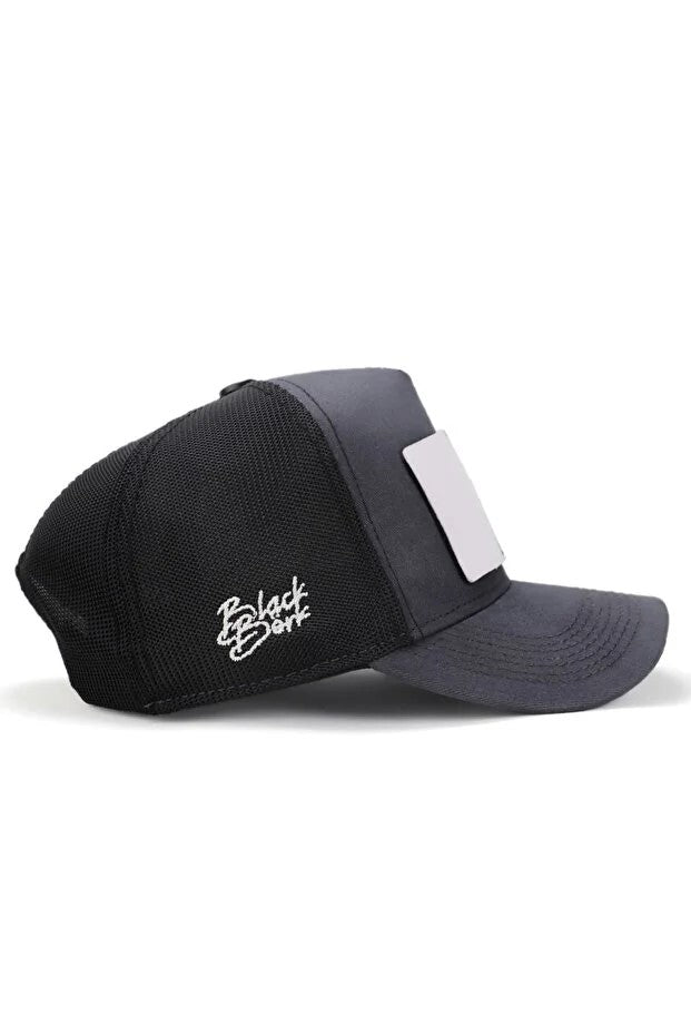 limited-edition-logolu-antrasit-siyah-trucker-sapka-3882 - BlackBörk TR