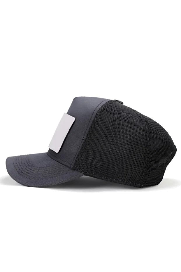 limited-edition-logolu-antrasit-siyah-trucker-sapka-3883 - BlackBörk TR