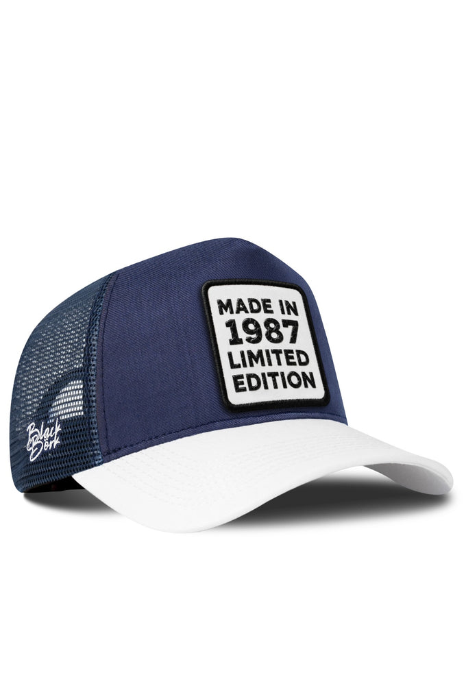 Made In 1987 Limited Edition Logolu Cordura Beyaz-Lacivert Trucker Şapka