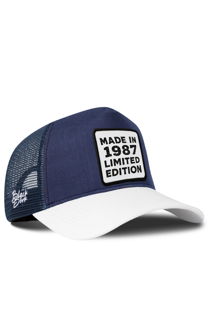 Made In 1987 Limited Edition Logolu Cordura Beyaz-Lacivert Trucker Şapka