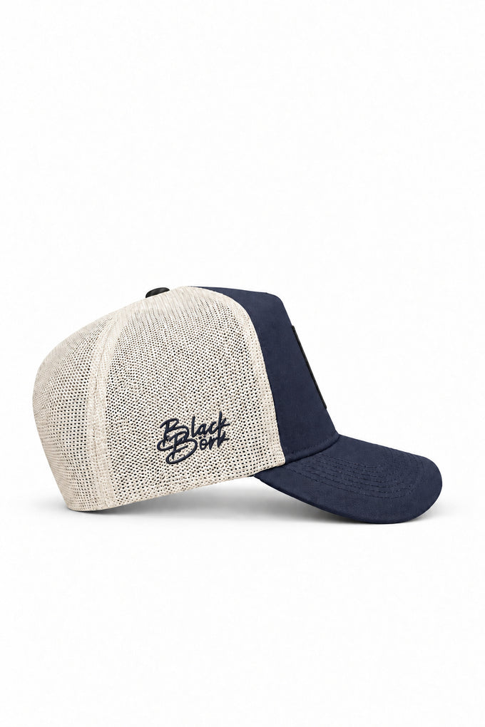Made in 1987 Logolu Lacivert-Bej Trucker Şapka