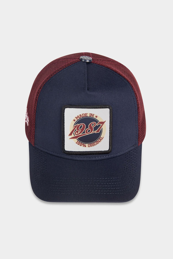 made-in-1987-logolu-lacivert-bordo-trucker-sapka-1960 - BlackBörk TR