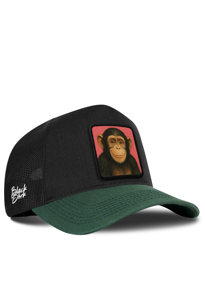Maymun Logolu Cordura Petrol Yeşili-Siyah Trucker Şapka