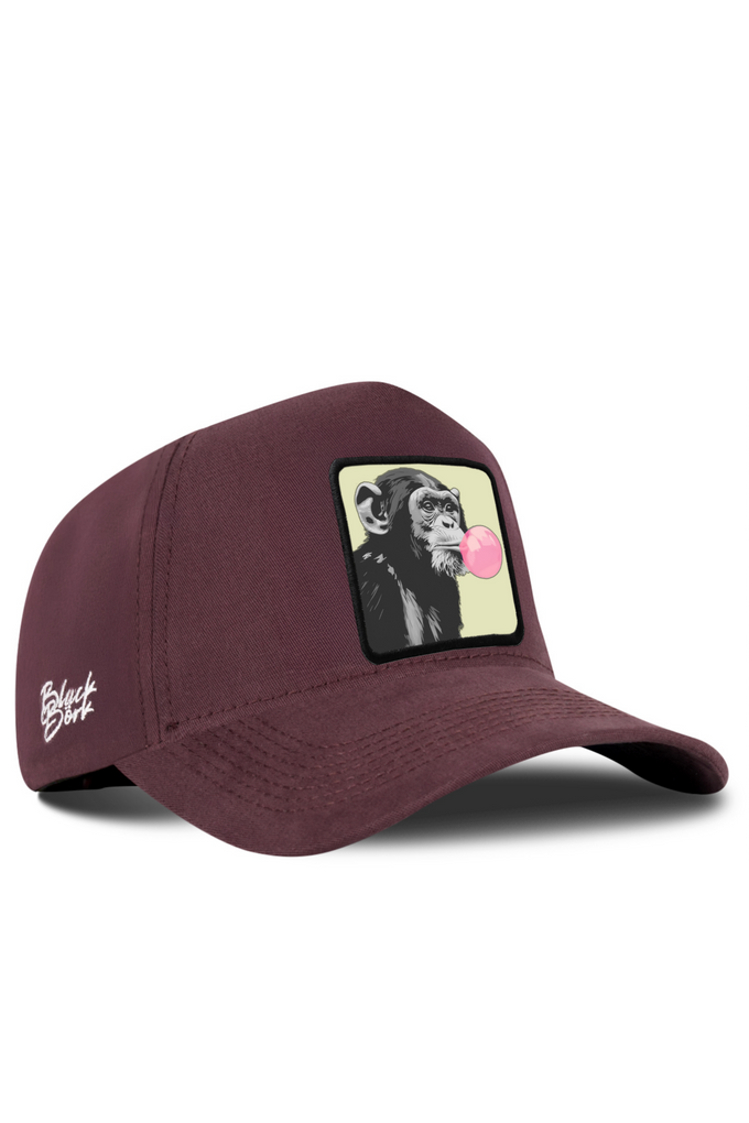Brown Baseball Cap with Monkey Logo