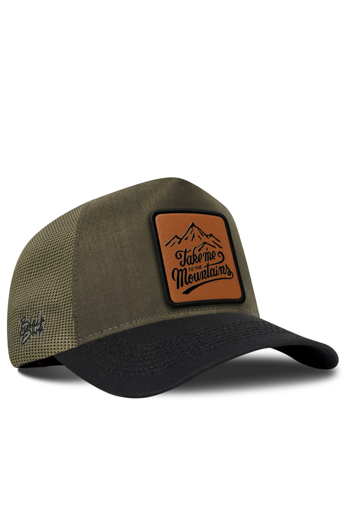 Mountains Logolu Cordura Siyah-Haki Trucker Şapka
