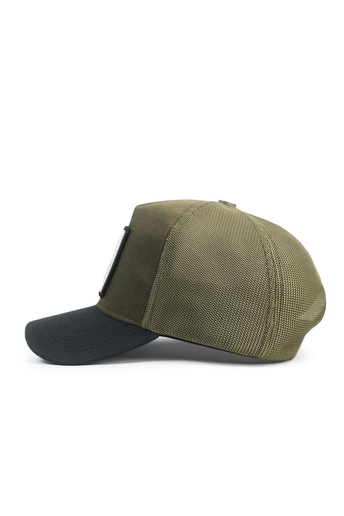 Mountains Logolu Cordura Siyah-Haki Trucker Şapka