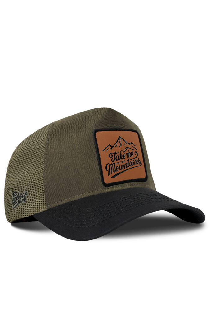 Mountains Logolu Cordura Siyah-Haki Trucker Şapka